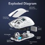 ATTACK SHARK X11 Gaming Mouse with Magnetic Charging Dock, PixArt PAW3311 Gaming Sensor, BT/2.4G Wireless/Wired Gaming Mouse, 22000DPI, Office Mice Gamer Mice for Win11/Xbox/PS/Mac(White) - Image 7