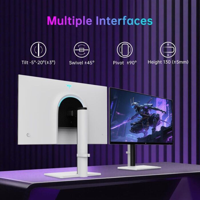 KTC 27 Inch 4K Gaming Monitor, Dual Mode UHD 160Hz & FHD 300Hz, Fast IPS, HDR 400, Adaptive Sync, HDMI 2.1 & DP 1.4, 90W Type-C, Height Vertical Adjustment PC Monitor, VESA, KVM Support, H27P6 - Image 6