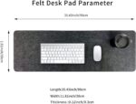 DAWNTREES Large Felt Desk Pad | Computer Mat for Desk(36x12Inches)|Desk Mat for Keyboard and Mouse|Dark Grey - Image 2