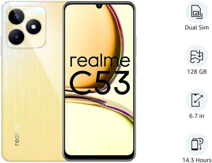Realme C53 Dual-SIM 128GB ROM + 6GB RAM 4G (Champion Gold) - Middle East Version - Image 2