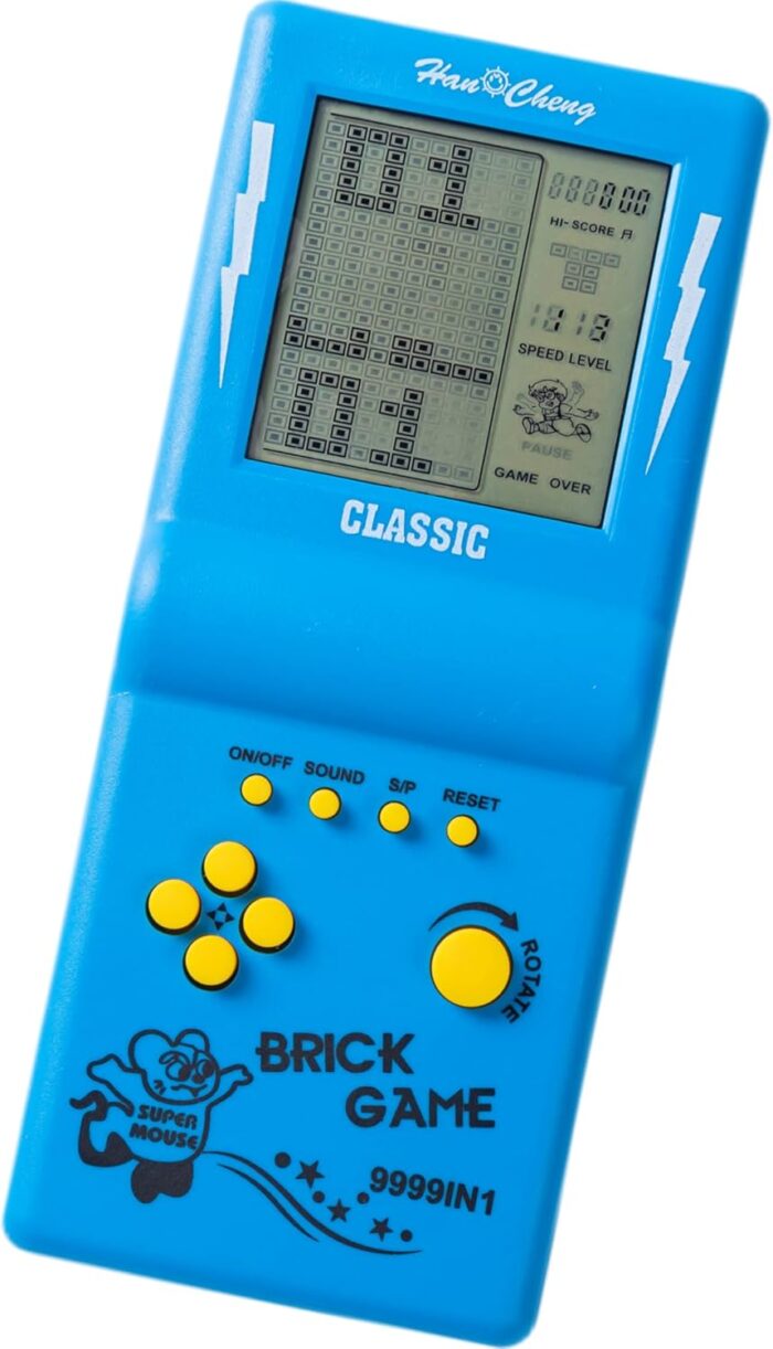 Nbguigdstr Brick Game Console, Retro Handheld Game Console,Tank/Racing/Building Block Game,3.5-inch Large Screen,Built-in 23 Games(Blue) - Image 6