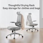 SIHOO M59AS-M301 Ergonomic Office Chair, Upgrade the large cushions,Breathable Mesh Desk Chair with Dual Back Design, Swivel Task Chair, Adjustable Height Gaming Chair(Grey) - Image 8