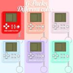 KASTWAVE Brick Game Console Keychain, 6 Pieces Video Game Party Favors Mini Brick Game Toy Keychain Game Console Birthday Festival Favor (Purple, Orange, Blue, Red, Green, Pink, Classic Style) - Image 3
