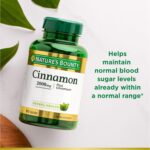 Nature's Bounty Cinnamon 2000mg Plus Chromium, Sugar Metabolism Support Supplement, 60 Capsules - Image 4