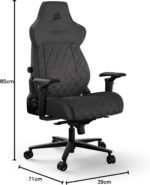 Corsair TC500 Luxe Gaming Chair – Premium Breathable Fabric – Wide Seat – Five-Way Adjustable Armrests – Adjustable Built-in Lumbar Support – 90-160 Degree Recline – Shadow - Image 2