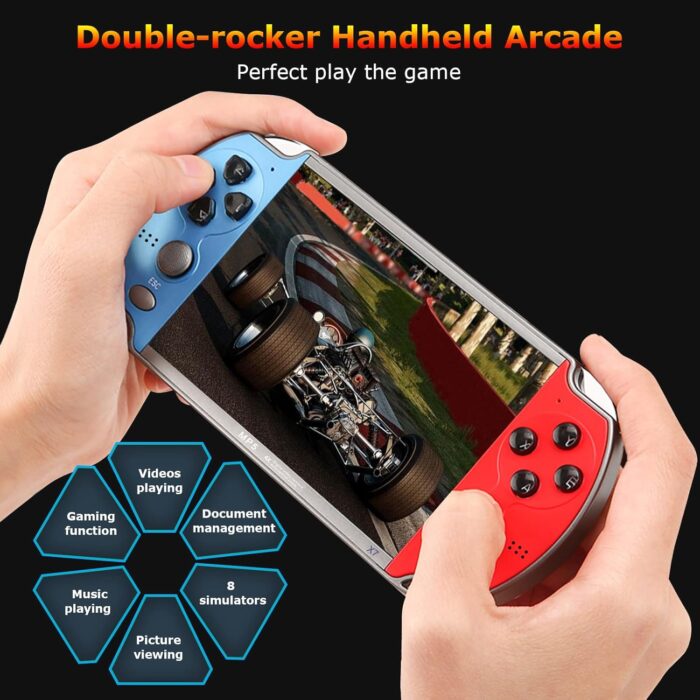 Morelian X7 4.3 Inch Video Game Console Handheld Game Players Double Rocker 8GB Memory Built in 1000 Games MP5 Game Controller TV Output - Image 7