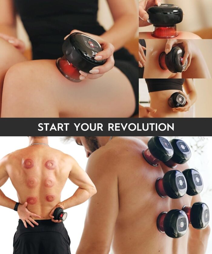 Revomadic REVO The Original 4-in-1 Smart Cupping Therapy Massager, Red Light Therapy for Targeted Pain Relief, Knots, Aches, Muscle Soreness, Circulation & Tighter Skin, Portable Cupping Kit - Image 7