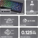 EPOMAKER HE68 Lite Hall Effect Gaming Keyboard, 8k Polling & 128K Scan Rate, 0.005mm Adjustable Trigger, 0.125ms Latency, 5-Layer Sound-Dampened, Snap Key, SOCD, A-RGB, Wired, Mac Software (Black) - Image 2