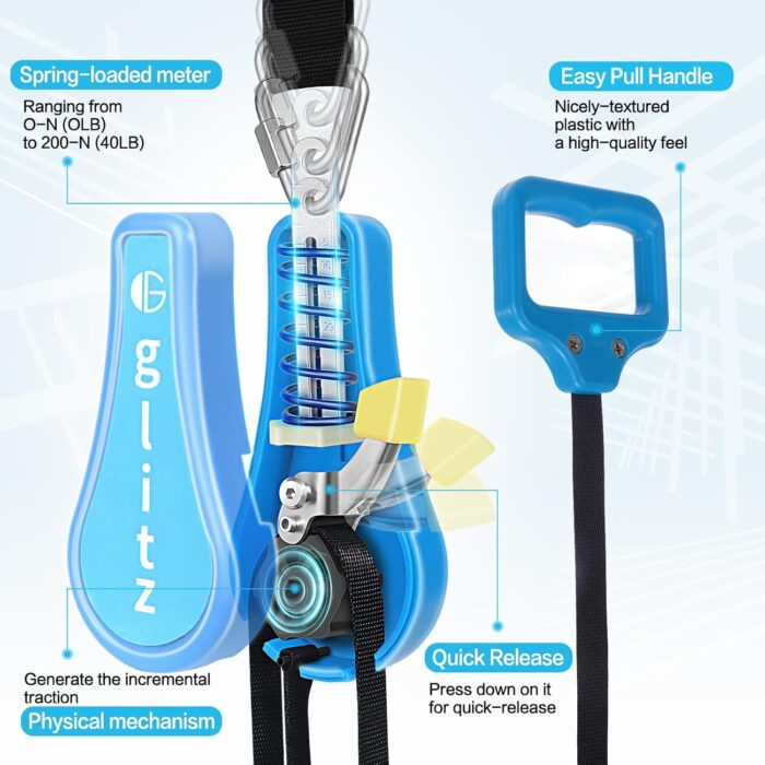 glitz Cervical Neck Traction Device for Home Use, Portable Neck Stretcher Hammock Over Door for Neck Pain Relief, Neck Sling for Spine Decompression - Image 2