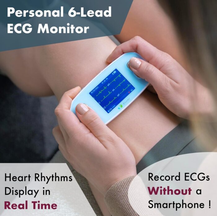 EMAY 6L Portable ECG Monitor | Record ECG and Heart Rate in 6 Channels | Compatible with Smartphone and PC | No Subscription Required - Image 2