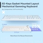 Baytion Mechanical Gaming Keyboard, 82 Keys 75% Compact Gaming Keyboard with Rainbow LED Backlit Wired Anti-Ghosting Mechanical Keyboard with Knob for Windows and Mac, White(Red Switches) - Image 4