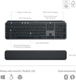 Logitech MX Keys S Combo - Performance Wireless Keyboard and Mouse with Palm Rest, Customizable Illumination, Fast Scrolling, Bluetooth, USB C, for Windows, Linux, Chrome, Mac - Graphite, ARA Layout - Image 3