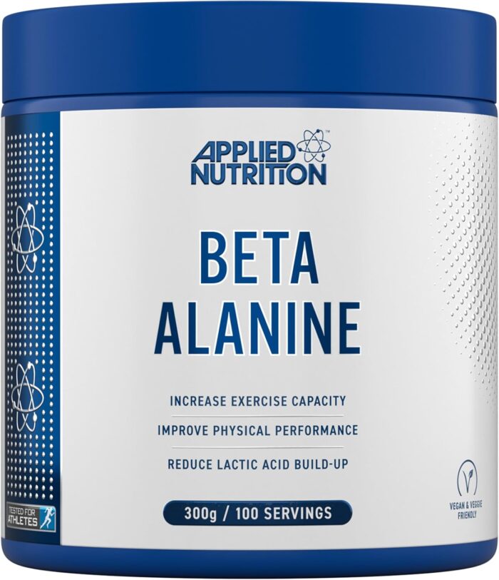 Applied Nutrition Beta-Alanine Amino Acid Pre Workout Powder 3000mg per Serving Enhances Training Duration & Physical Performance Gluten Free, Suitable for Vegans (300g – 100 Servings) (Unflavoured)