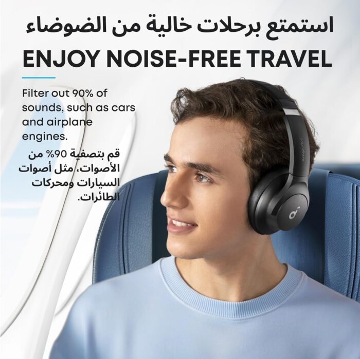 Soundcore by Anker Q20i Hybrid Active Noise Cancelling Headphones, Wireless Over-Ear Bluetooth, 40H Long ANC Playtime, Hi-Res Audio, Big Bass, Customize via an App, Transparency Mode - Image 2