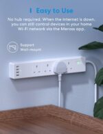 Meross Smart Power Strip - Apple HomeKit, Alexa, Google Home Compatible - 4 AC Outlets, 4 USB Ports, Wi-Fi Surge Protector - White - Image 6