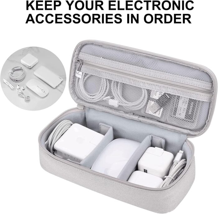 Portable Electronic Accessories Bag Organizer, Travel Gadgets Storage Case Cable Organizer Bag Compatible for Charger USB Cables SD Memory Cards Earphone Flash Hard Drive Phone Power Bank, M - Image 5