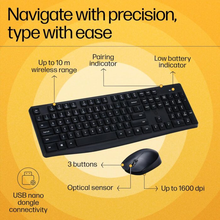 HP Wireless Keyboard and Mouse Combo - CS10 - Image 9