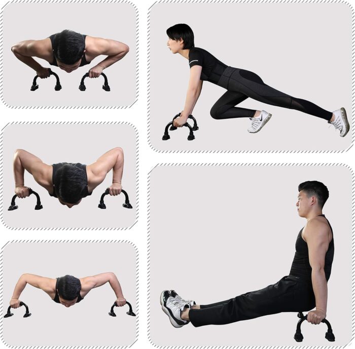 PROIRON Push Up Bar Stands, Push Up Handles with Non slip Foam Grip for Chest Press, Home Gym Fitness Exercise, Strength Training (1 pair Black) - Image 5