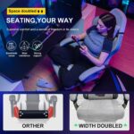DROGO Throne Ergonomic Gaming Chair with Foot Rest, Armrest & Adjustable Seat | Computer Chair with Fabric, Head & Massager Lumbar Support Pillow | Home & Office Chair with Full Recline (Lite Grey) - Image 3