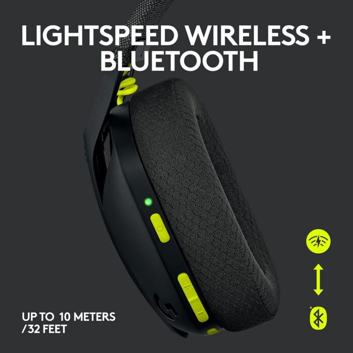 Logitech G435 Lightspeed & Bluetooth Wireless Gaming Headset - Ultra Lightweight 165G Over-Ear Headphones, Built-In Mics, 18H Battery, Compatible With Dolby Atmos, Pc, Ps4, Ps5, Mobile - Black - Image 2