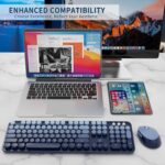 Nowlike Wireless Keyboard and Mouse Set, Full-Size Typewriter Keyboard with Retro Round Keycaps, Ergonomic Design, Compatible with Windows PCs, Ideal for Home and Office. (Blue) - Image 7