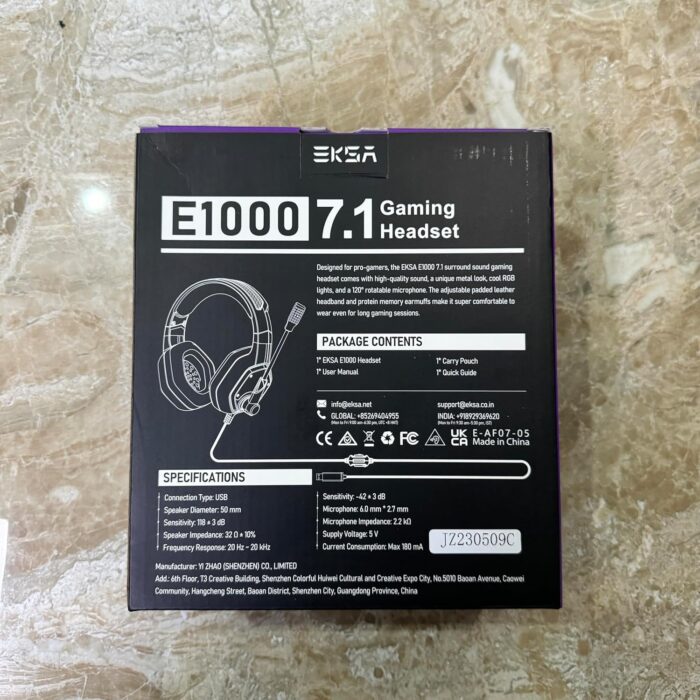 EKSA Gaming Headset PC Headset with 7.1 Surround Sound, Noise Canceling Over Ear USB Wired Headphones with Mic & RGB LED Light, Gaming Headphones Compatible with PS5, PS4, Mac, Laptop (E1000-Red) - Image 11