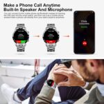 LIGE Mens Smart Watch Make/Answer Call,1.28'' Full Touch Screen Fitness Tracker with Heart Rate Sleep Monitor,IP67 Waterproof Sports Stainless Steel Smartwatch with Speaker for iOS Android, Bluetooth - Image 2