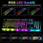 Gaming Wireless Keyboard and Mouse Combo Metal Surface Rechanrgeable Big Battery 2800mah Mechanical Feel LED Backlit Compatible with Xbox one PS5 Laptop Computer Gamer(2.4G,G311,local) - Image 3