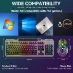XISOGUU Wireless Gaming Keyboard and Mouse Combo, RGB Backlit Rechargeable 2000 mAh Battery, Mechanical Feel Anti-ghosting Keyboard + 6D 4800DPI Mice for PC Gamer - Image 6