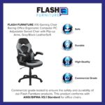 Flash Furniture X10 High-Back LeatherSoft Racing Style Gaming Chair with Flip-Up Arms, Ergonomic Padded Swivel Computer Chair, Gray/Black - Image 12