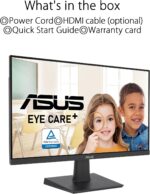 ASUS VA24EHF Eye Care Gaming Monitor – 24-inch (23.8-inch viewable), IPS, Full HD, Frameless, 100Hz, Adaptive-Sync, 1ms MPRT, HDMI, Low Blue Light, Flicker Free, Wall Mountable - Image 7