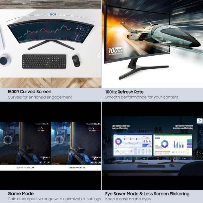 Samsung 32-inch S3 (S39GD) FHD 100Hz Curved Monitor, Game Mode, Eye Saver Mode, Multiple Connectivity with HDMI Port, Built-in Speakers, LS32D396GANXZA, 2025 - Image 7