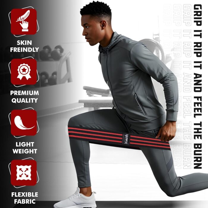 PFX Resistance Bands Set – Non-Slip Fabric Exercise Bands for Women & Men – Hip, Glutes, Legs, Butt & Thigh Workout Bands – Heavy-Duty Elastic Fitness Loop Bands for Squats, Yoga & Pilates - Image 4