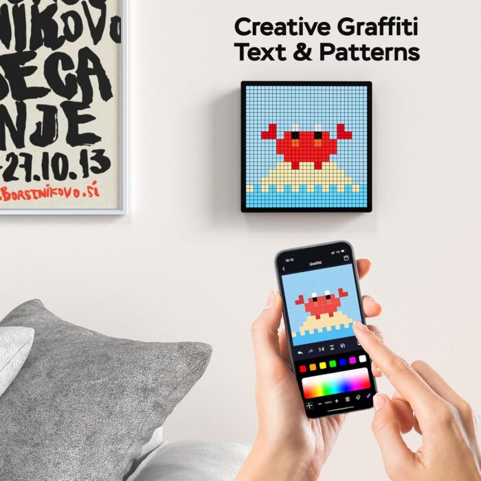 iDotMatrix LED Pixel Display, 32x32 Programmable Pixel Art Display with APP Control for Kids Boys Girls, Creative Animations,Fun Text and Digital Clock, Gaming Accessories for Desk/Wall Room Decor - Image 3