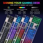 Wireless Gaming Keyboard with knob and Mouse Combo USB Dongle 2.4G Rechargeable 3000mAH Battery RGB Backlit Stainless Panel 4200DPI Side Button Mice for PC Laptop compatible with Windows 8/9/10 MacOS - Image 4