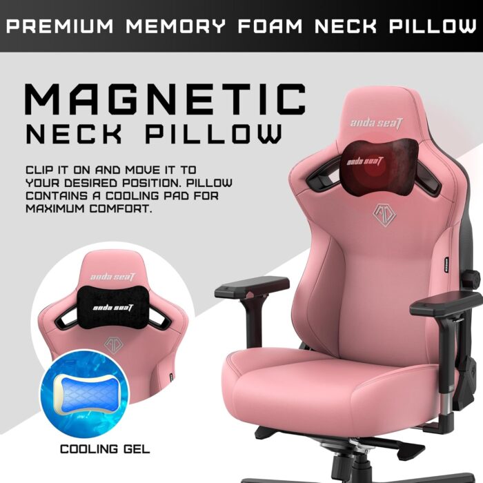 Anda Seat Kaiser 3 Gaming Chair for Adults - XL Reclining Video Game Chairs, PVC leather Ergonomic Gaming Chair, Heavy Duty Neck & Back Lumbar Support - Luxury Pink Computer Chairs for Home & Work - Image 3
