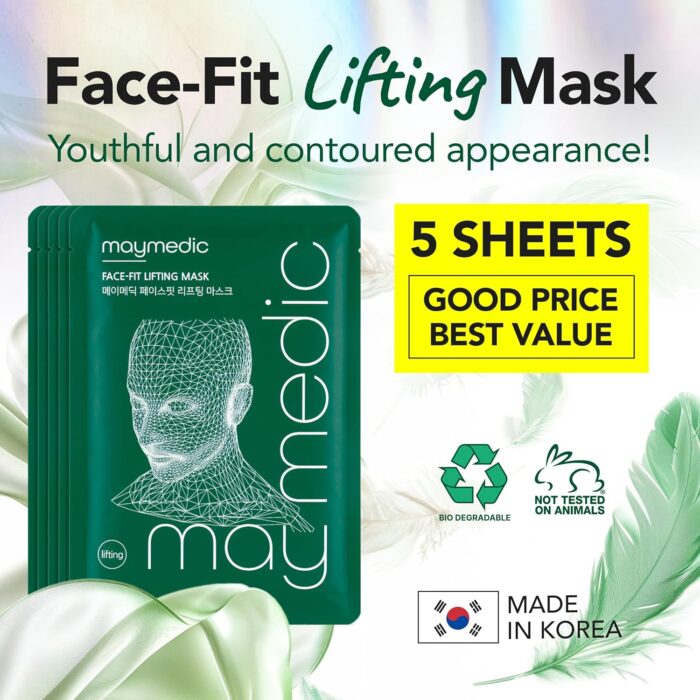 MAYMEDIC Korean Face Sheet Mask with Collagen - Natural Beauty Skincare For All Skin Types - Firming Mask for Women & Men - Image 2