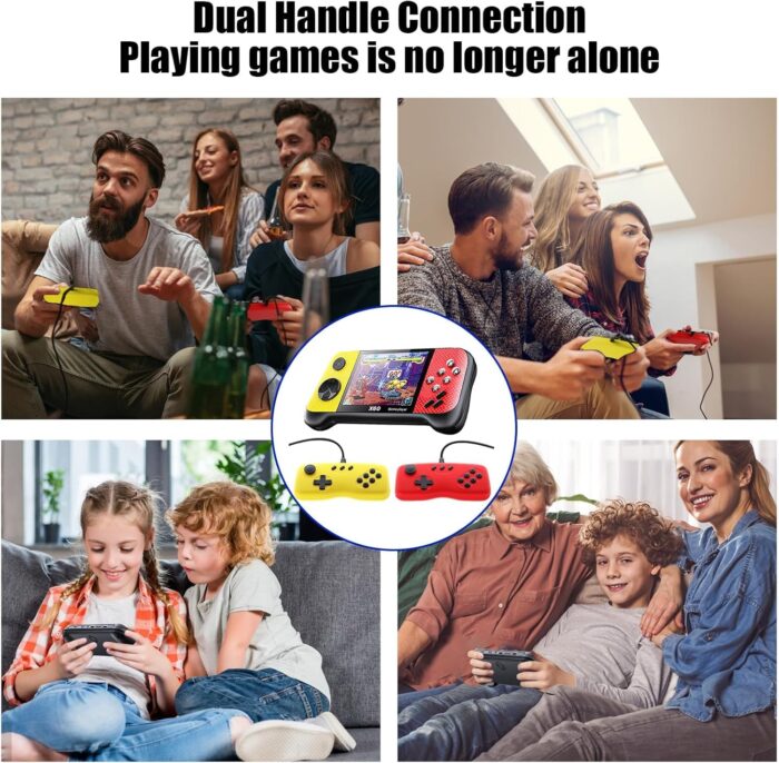 KASTWAVE Handheld Game Console, Retro Game Console Built-in 4849 Classic Games, 3.5-inch TFT LCD Screen, 10 Emulators, MP3/MP4/Ebook - TV OUT - Portable Game Player with 2 Gamepads - Image 7