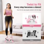MERACH 2-in-1 Mini Stepper for Home Exercise Step, Mini Stepper 150kg with LCD Monitor, Up-Down Swing Stepper with Power Ropes for Leg/Arm/Butt Training Stairmaster Exercise&Fitness Equipment - Image 4