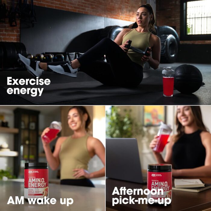 Optimum Nutrition (ON) Amino Energy - Pre Workout With Green Tea, Bcaa, Amino Acids, Keto Friendly, Green Coffee Extract, 0 Grams of Sugar, Anytime Energy Powder - Fruit Fusion, 270 G, 30 Servings - Image 4