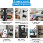 Lumive Smart Door Lock I Fingerprint Door Lock I Bluetooth App Unlock I 2 Keys 5 RFID Cards I Fixed Cylinder I Black [Battery Included] (Fingerprint + Keypad, Black, adjustable 60-90mm) - Image 3