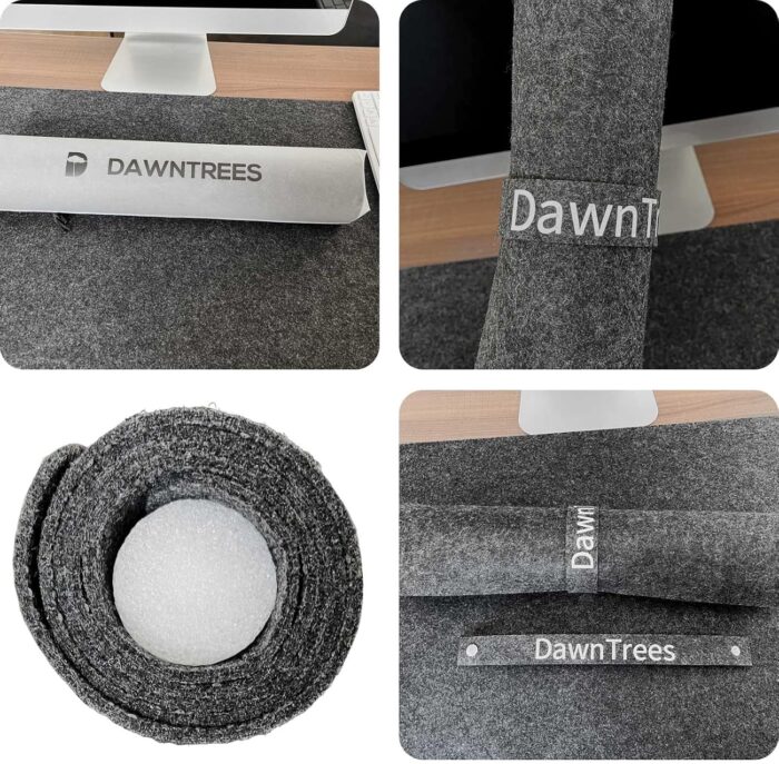 DAWNTREES Large Felt Desk Pad | Computer Mat for Desk(36x12Inches)|Desk Mat for Keyboard and Mouse|Dark Grey - Image 7