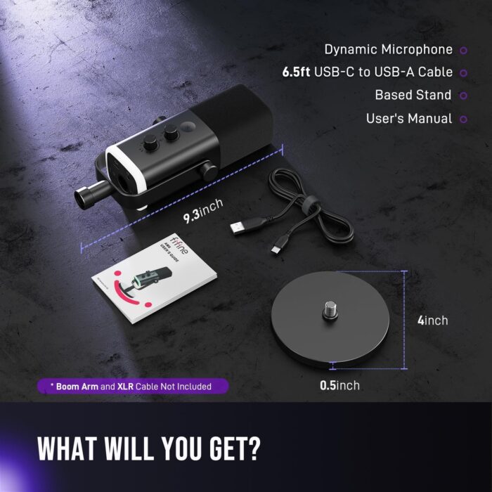 FIFINE XLR/USB Dynamic Microphone for Podcast Recording, PC Computer Gaming Streaming Mic with RGB Light, Mute Button, Headphones Jack, Desktop Stand, Vocal Mic for Singing YouTube-AmpliGame AM8 - Image 9