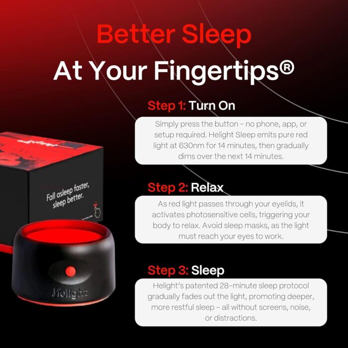 Helight Red Light Therapy Sleep Device – Patented & Award Winning 630nm Pure Red Light Lamp Sleep Aid to Support Deep Relaxation – Red Light for Sleep Lamp Backed by Science for Adults & Kids - Image 3
