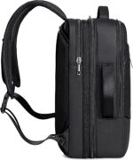 ah arctic hunter 3 in 1 Expandable Backpack 18 inch Water Resistant Travel Business Laptop Bag for Unisex with Built in USB and Headphone port, B00345 (Black PU), 30 x 15 x 41 cm (B00345-AH_BLKPU) - Image 5