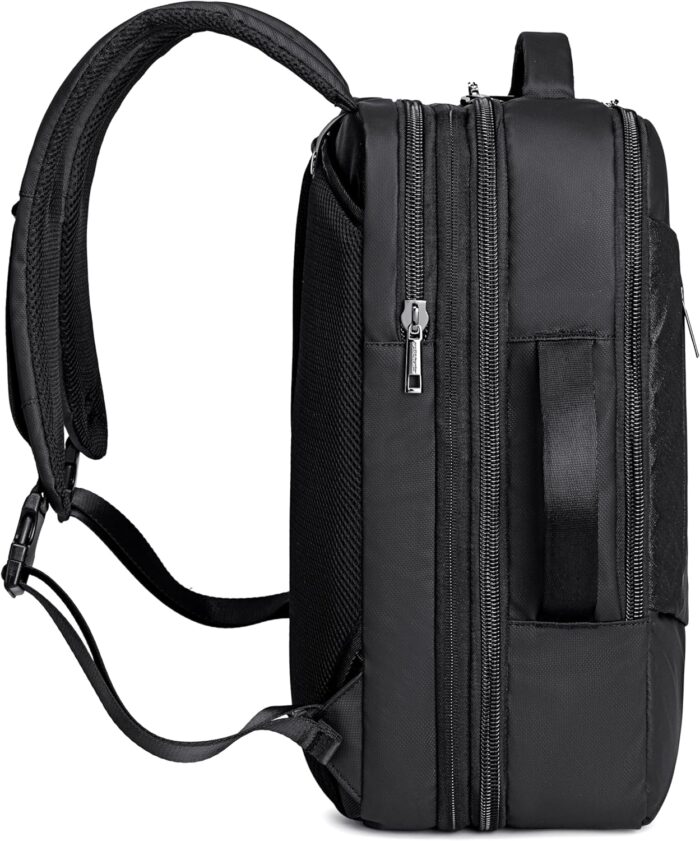 ah arctic hunter 3 in 1 Expandable Backpack 18 inch Water Resistant Travel Business Laptop Bag for Unisex with Built in USB and Headphone port, B00345 (Black PU), 30 x 15 x 41 cm (B00345-AH_BLKPU) - Image 5