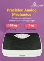 Concord Bathroom Human Weighing Scale BR-9201 Analogue Manual Mechanical Personal Device, 130kg Capacity, Blue - Image 3