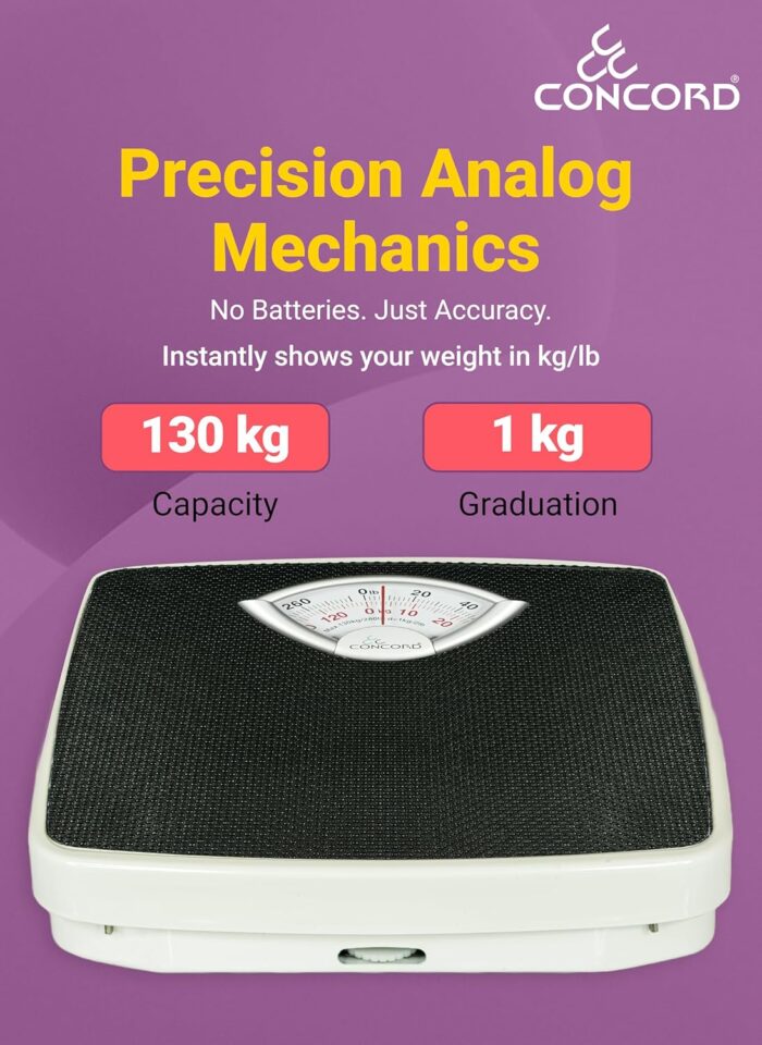 Concord Bathroom Human Weighing Scale BR-9201 Analogue Manual Mechanical Personal Device, 130kg Capacity, Blue - Image 3