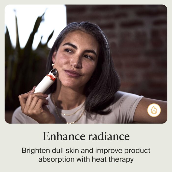 Therabody TheraFace Depuffing Wand – Cold and Heat Skincare Treatment to depuff and Glow; Beauty Wand, face Roller and Eye Massager for Dark Circles and Radiant Skin, White - Image 5
