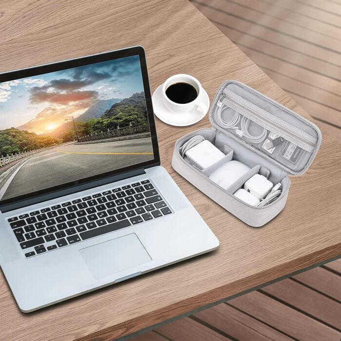 Portable Electronic Accessories Bag Organizer, Travel Gadgets Storage Case Cable Organizer Bag Compatible for Charger USB Cables SD Memory Cards Earphone Flash Hard Drive Phone Power Bank, M - Image 7